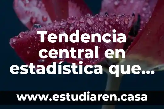 Qué es central en estadística 7 Tendencia central en estadística que es