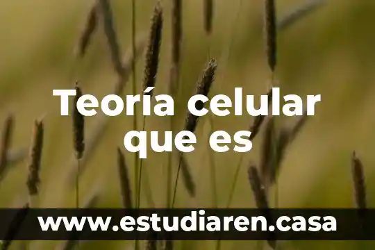 Que es la teoria pluralista 4 Teoría celular que es