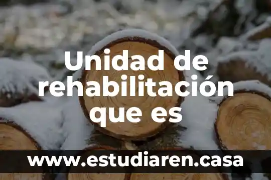 Unidad de rehabilitación que es