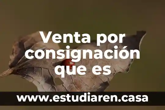 Que es pago en consignacion 6 Venta por consignación que es