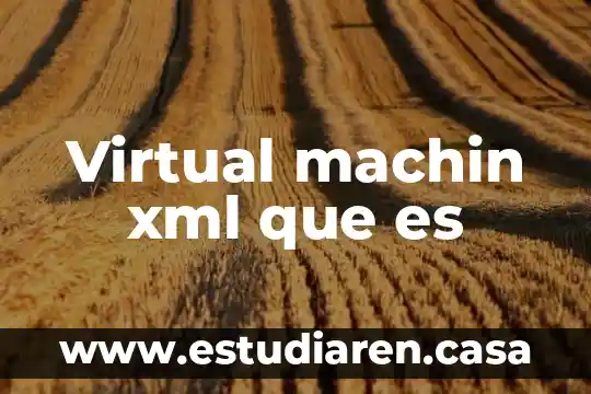 Para que es el formato XML 8 Virtual machin xml que es
