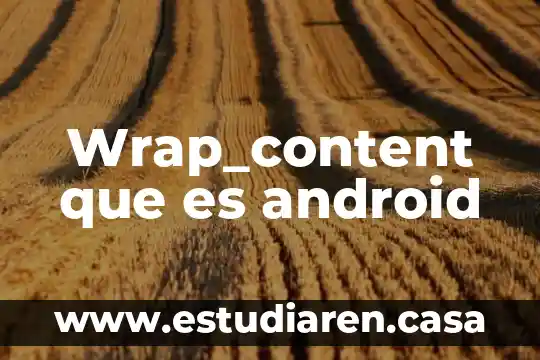 Que es android studio caracteristicas 7 Wrap_content que es android